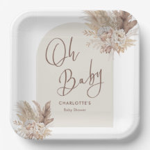 Oh Baby Boho Pampas Grass Chá de fraldas Neutro