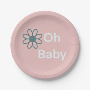 Prato De Papel Oh Baby Modern Simples Placas De Papel Rosa Floral