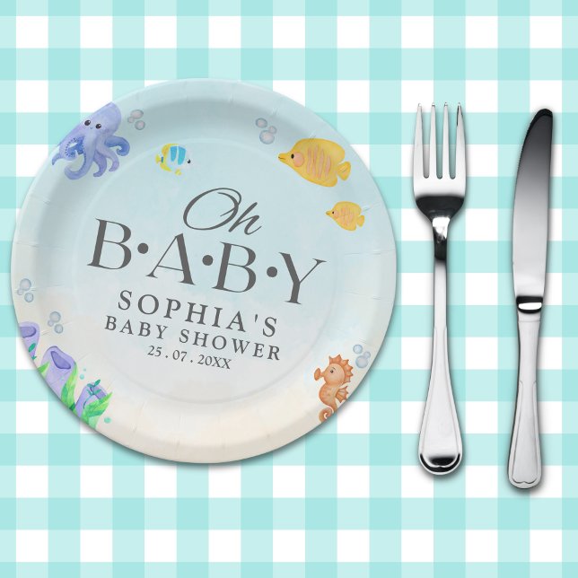 Prato De Papel Oh Baby Under Sea Baby Shower (Criador carregado)