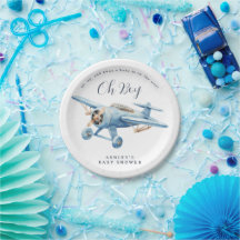 Oh Boy! Adventure Awaits Airplane Boy Baby Shower