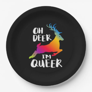 Prato De Papel Oh Deer Orgulho Queer Estilo Artístico Minimalista