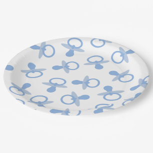 Prato De Papel Oh Pacifiers dos azuis bebés