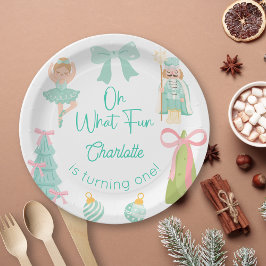 Prato De Papel Oh What Fun Mint Nutcracker Birthday