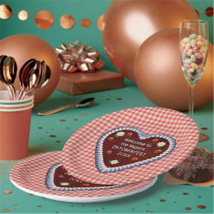 Prato De Papel Oktoberfest Heart (personalizável)