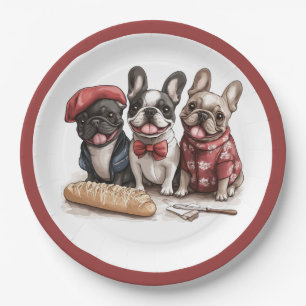 Prato De Papel Olá Bulldogs Franceses