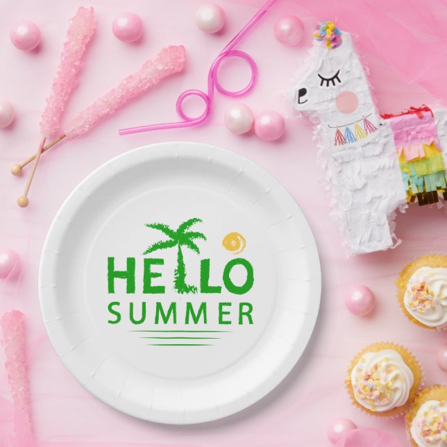Prato De Papel Olá Summer (Festa)