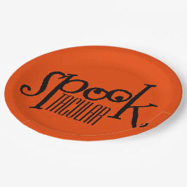 Prato De Papel Olhais Negros Funny Laranja Negra Spooktacular