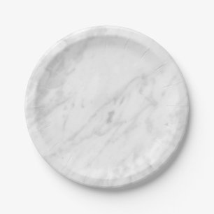 Prato De Papel Olhar de mármore branco