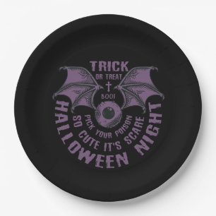 Prato de Papel Olho de Morcego de Halloween – Assu