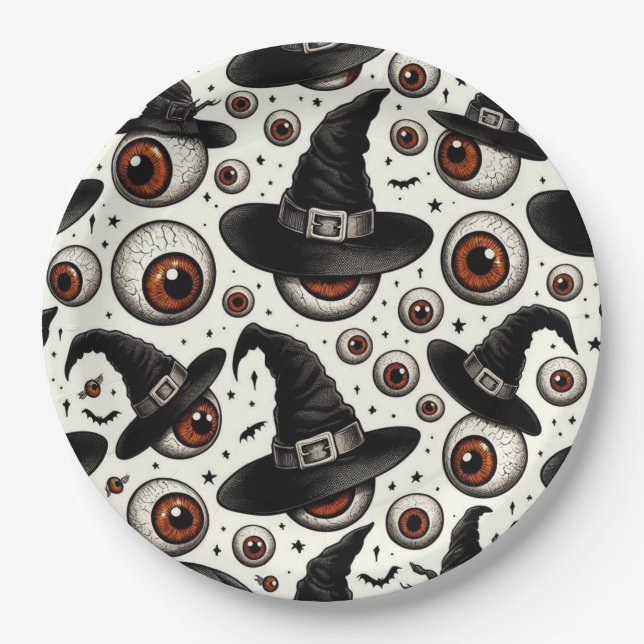 Prato De Papel Olhos de Bruxa (Frente)