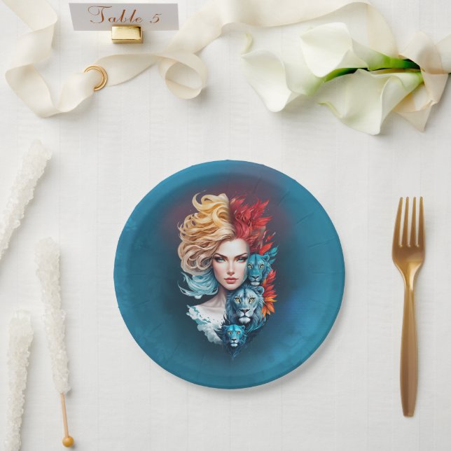 Prato De Papel Olhos do Leão e Cabelo Estrelado (Casamento)