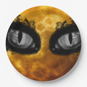 Prato De Papel Olhos maus da lua