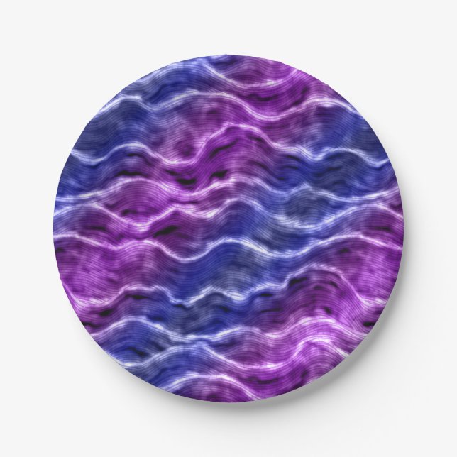 Prato De Papel ondas de tinta - gradiente roxos : (Frente)