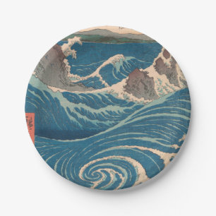 Prato De Papel Ondas Japonesas Naruto Redemoinho Oceano Arte