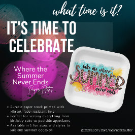 Prato De Papel Onde o verão nunca termina a placa de papel