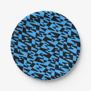 Prato De Papel ondulação retrowave - azul-turquesa:
