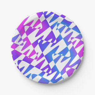 Prato De Papel ondulação retrowave - creme gradiente em branco: