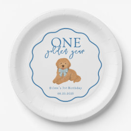 Prato De Papel One Golden Year Doodle Puppy First Birthday Party