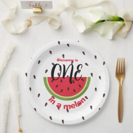 Prato De Papel One in a Melon 1st Birthday Party