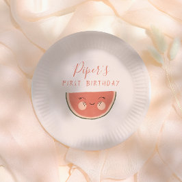 Prato De Papel One In A Melon Cute First Birthday Party