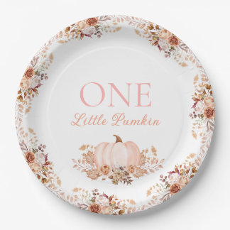 Prato De Papel One little Pumpkin Paper Plate