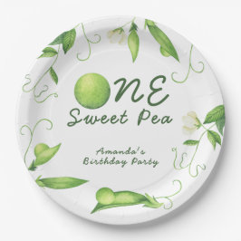 Prato De Papel One Sweet Pea First Birthday