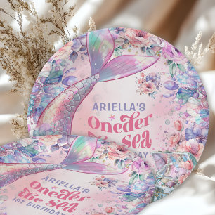 Prato De Papel Oneder A Cauda de Sereia Flor Brilho 