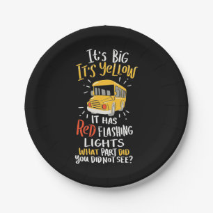Prato De Papel Ônibus Escolar É Grande E Amarelo