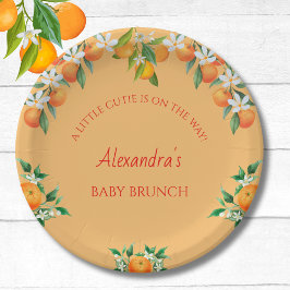 Prato De Papel Orange A Little Cutirus Citrus Baby Brunch