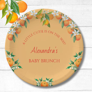 Prato De Papel Orange A Little Cutirus Citrus Baby Brunch