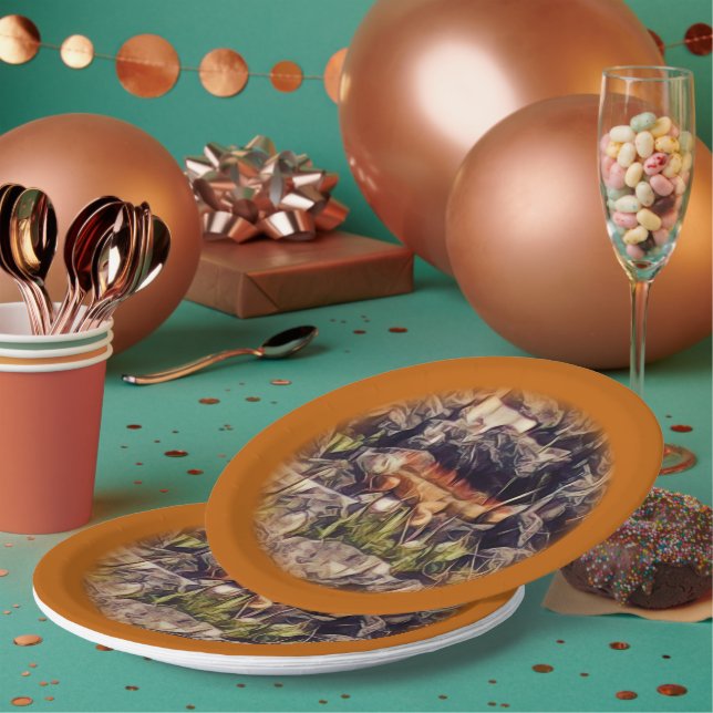 Prato De Papel Orange Guana Art (Múltiplo)