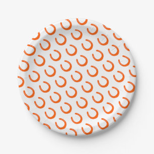 Prato De Papel Orange Horsferes Pattern Horse Pony Diversão Eques