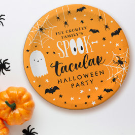 Prato De Papel Orange Spooktacular Festa de Halloween