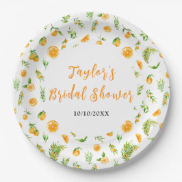 Prato De Papel Oranges Citrus Bridal Shower