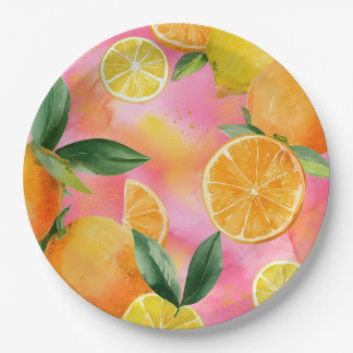 Prato De Papel Oranges spring party plates