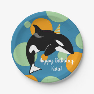 Prato De Papel Orca Killer Whale Birthday