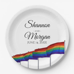 Prato De Papel Orgulho gay Rainbow Flag Plates
