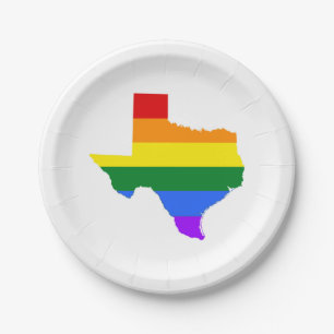 Prato De Papel Orgulho gay Texas Rainbow