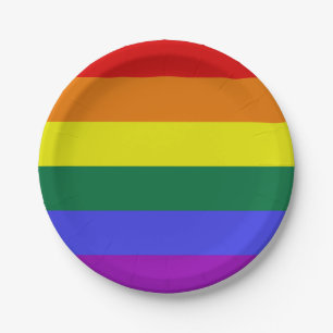Prato De Papel Orgulho LGBT Arco-Íris
