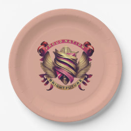 Prato De Papel Orgulhoso Futuro Brilhante Da Nação