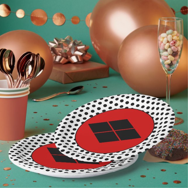 Prato De Papel Oriental Black Red Takeda Japão Mon Art (Múltiplo)