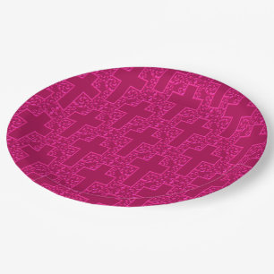 Prato De Papel Ornamentado Cross 11 PLACAS DE PAPEL Magenta