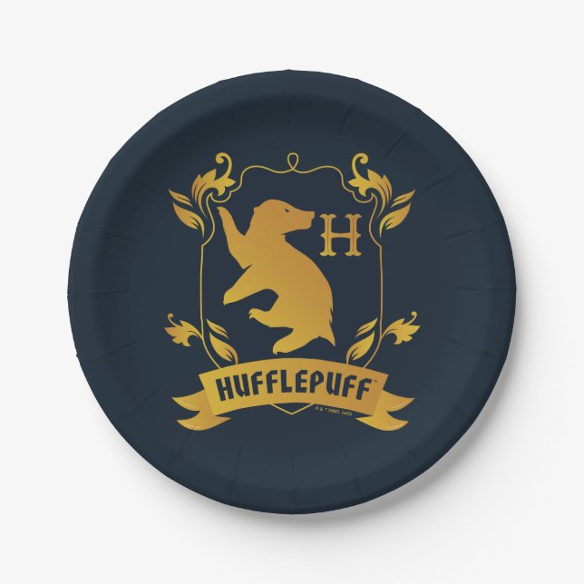 Prato De Papel Ornamentado HUFFLUFF™ House Crest (Frente)