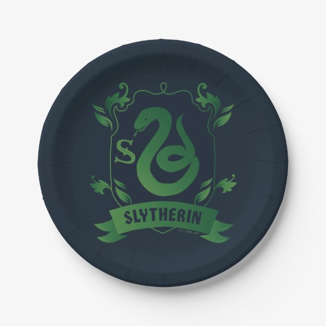 Prato De Papel Ornamentado SLYTHERIN™ House Crest (Frente)