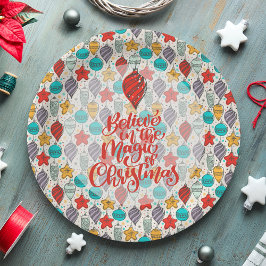 Prato De Papel Ornamentos de Árvores de Natal de Férias Vintage