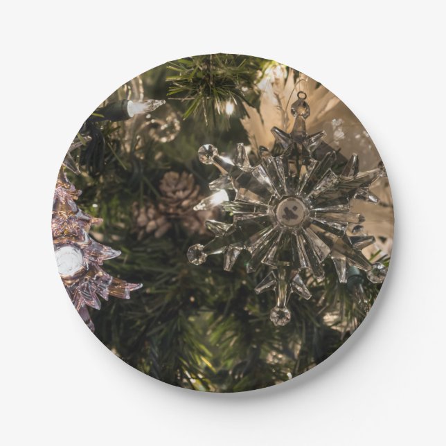 Prato De Papel Ornamentos de Férias (Frente)