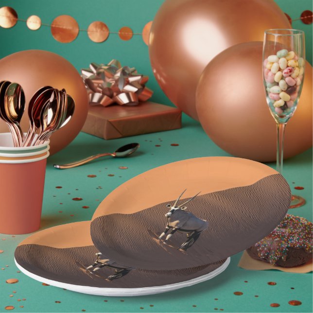 Prato De Papel Oryx na borda, Namíbia (Múltiplo)