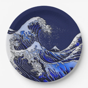 Prato De Papel Os estilos modernos da grande onda de Hokusai