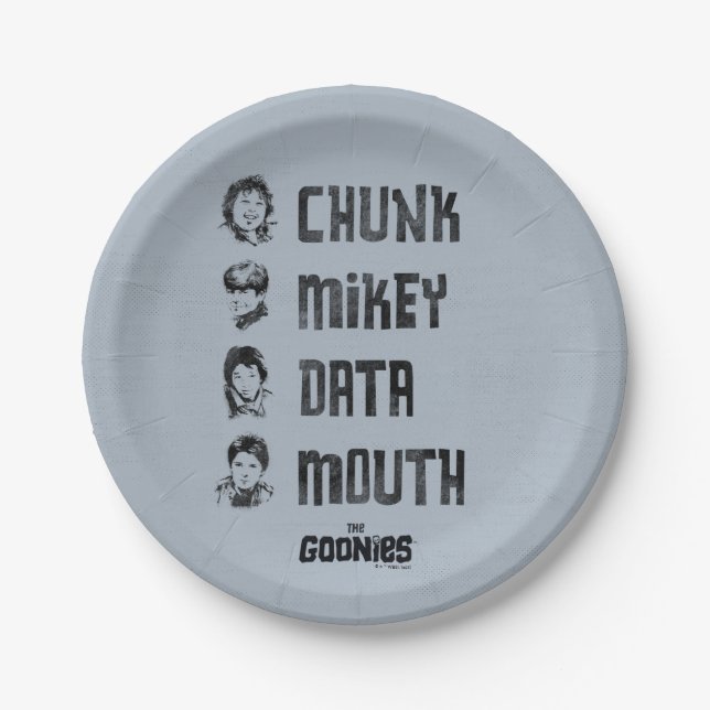 Prato De Papel Os Goonies | Parte, Mikey, Dados, Boca (Frente)