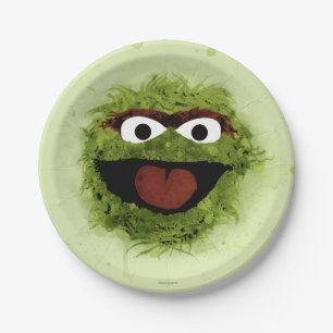Prato De Papel Oscar, o Grouch   Tendência da Aquarela
